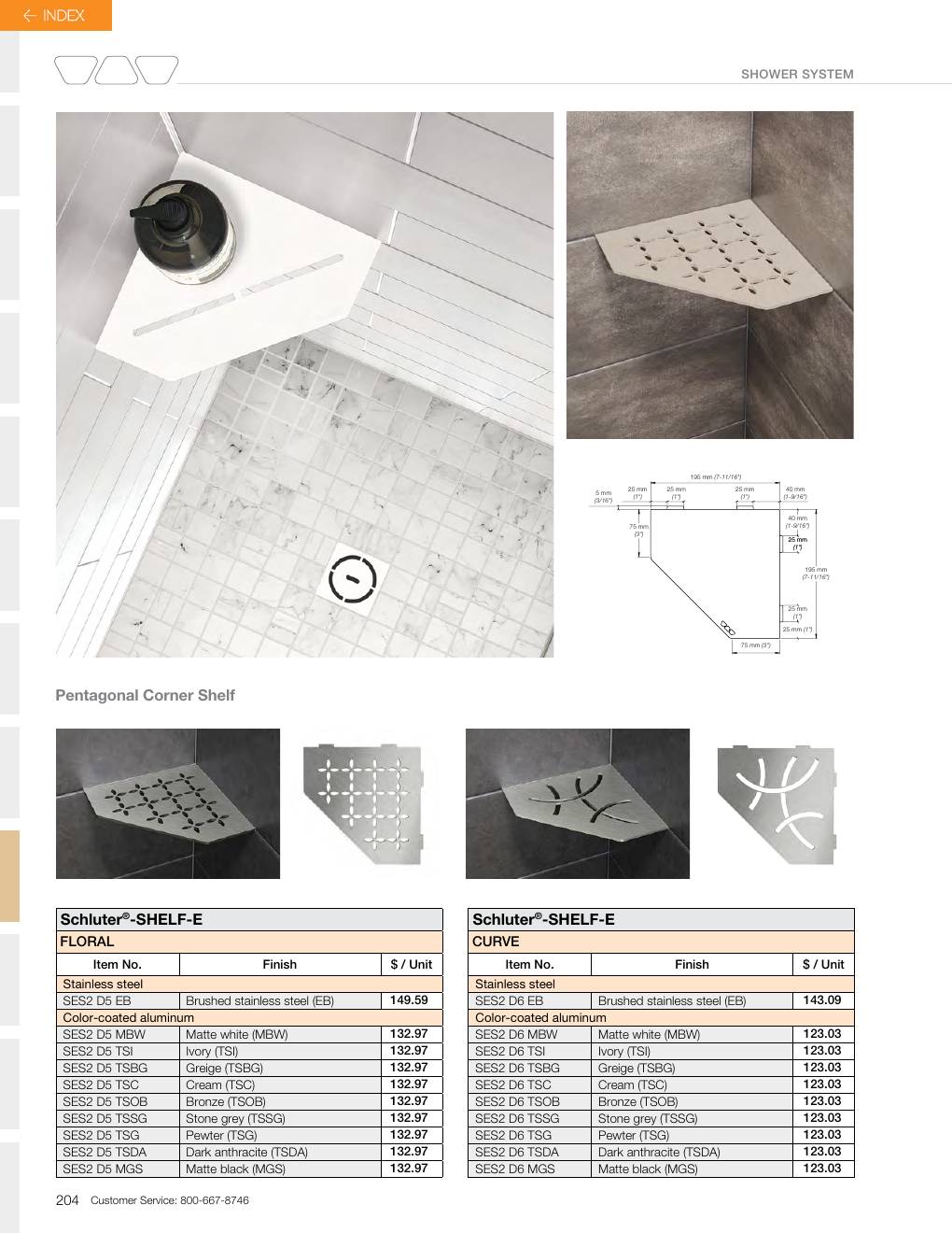 Schluter 2026 Canadian price list, page 206