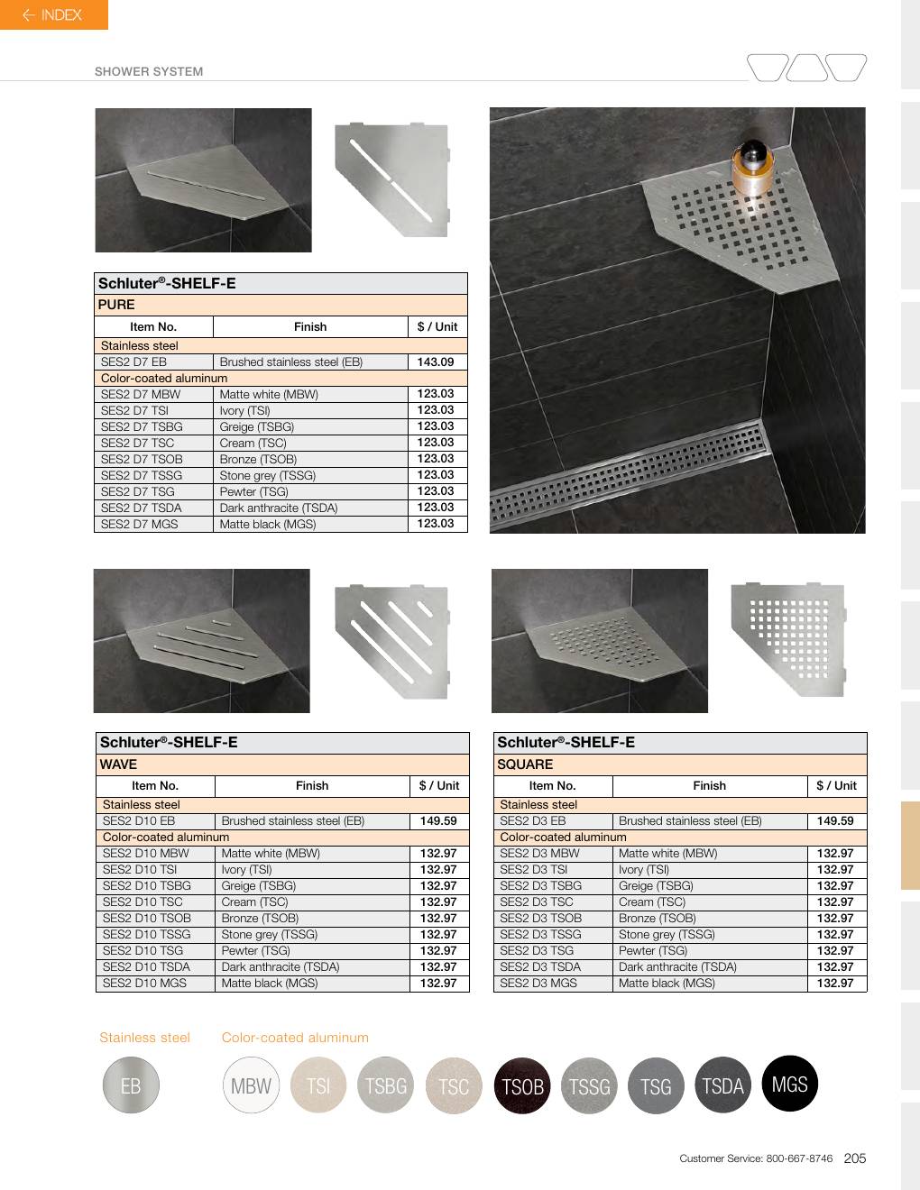Schluter 2026 Canadian price list, page 207