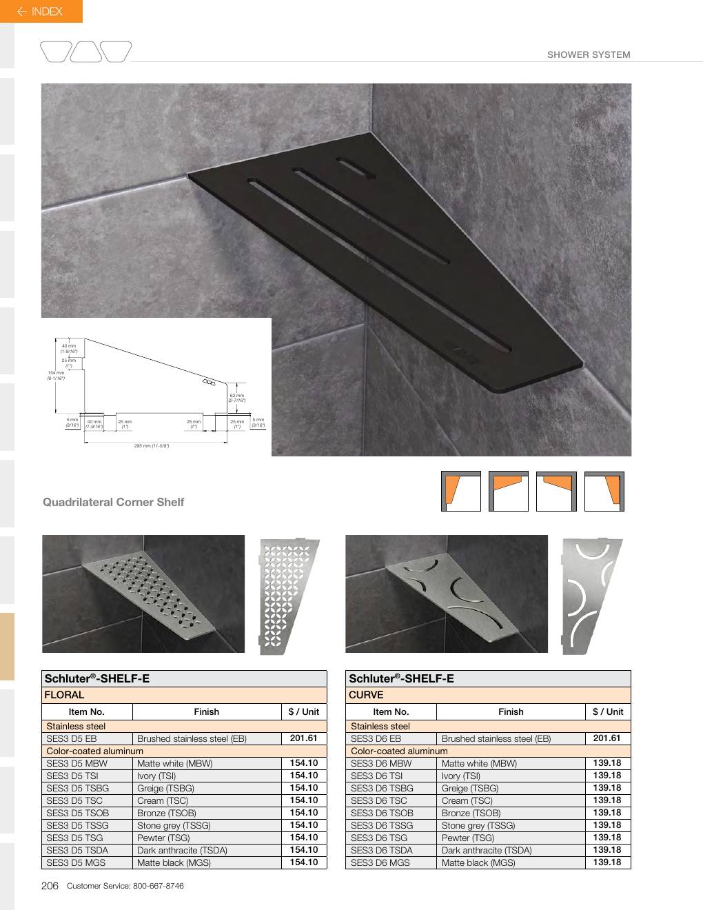 Schluter 2026 Canadian price list, page 208