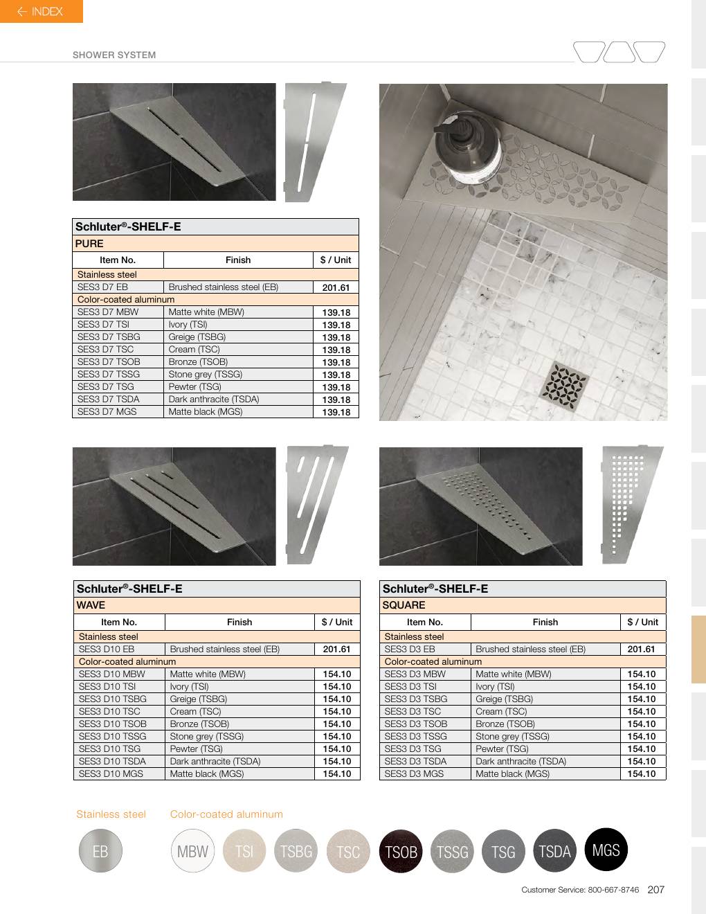 Schluter 2026 Canadian price list, page 209