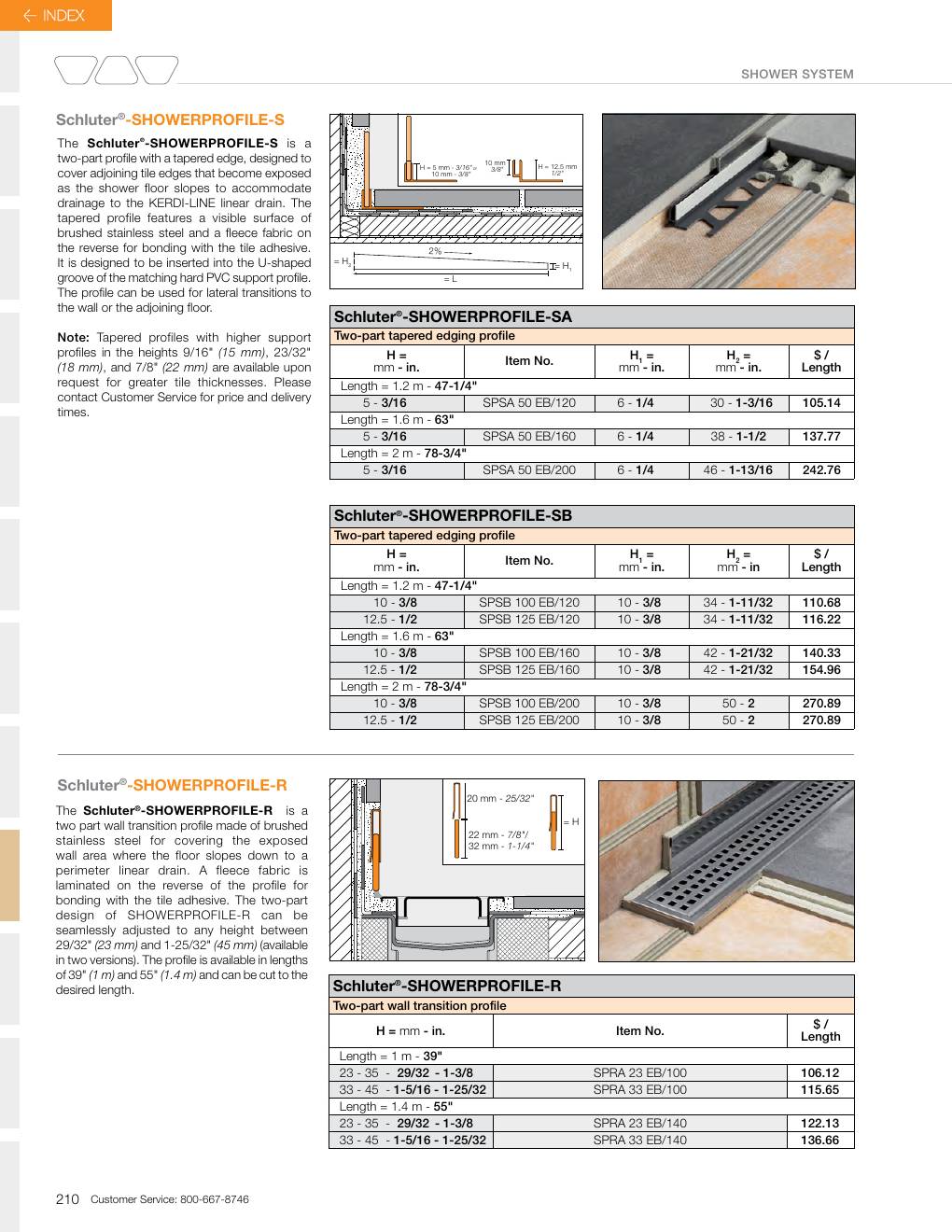 Schluter 2026 Canadian price list, page 212