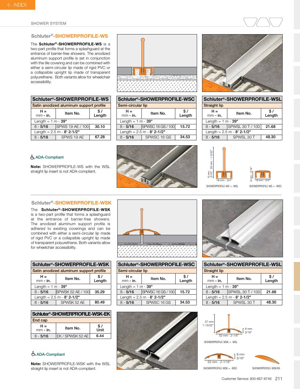 Schluter 2026 Canadian price list, page 213