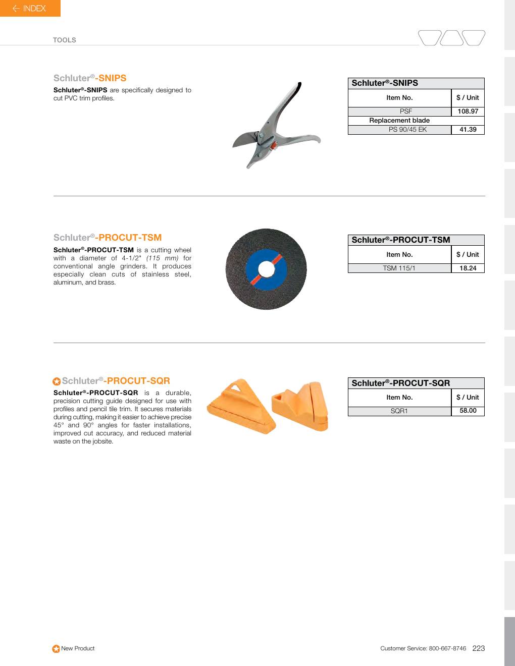 Schluter 2026 Canadian price list, page 225